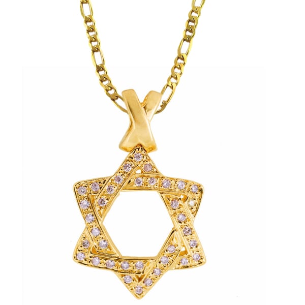 Gold Vermeil Cubic Zirconia Star of David Necklace Cubic Zirconia Necklaces