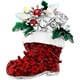 Silvertone or Goldtone Crystal Christmas Boot Brooch - Overstock - 7516585