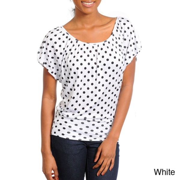 Stanzino Womens Scoop neck Polka dot Top  ™ Shopping