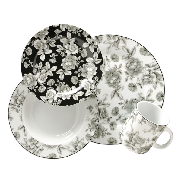 Gibson Manor Garden Porcelain 16-pc Dinnerware Set