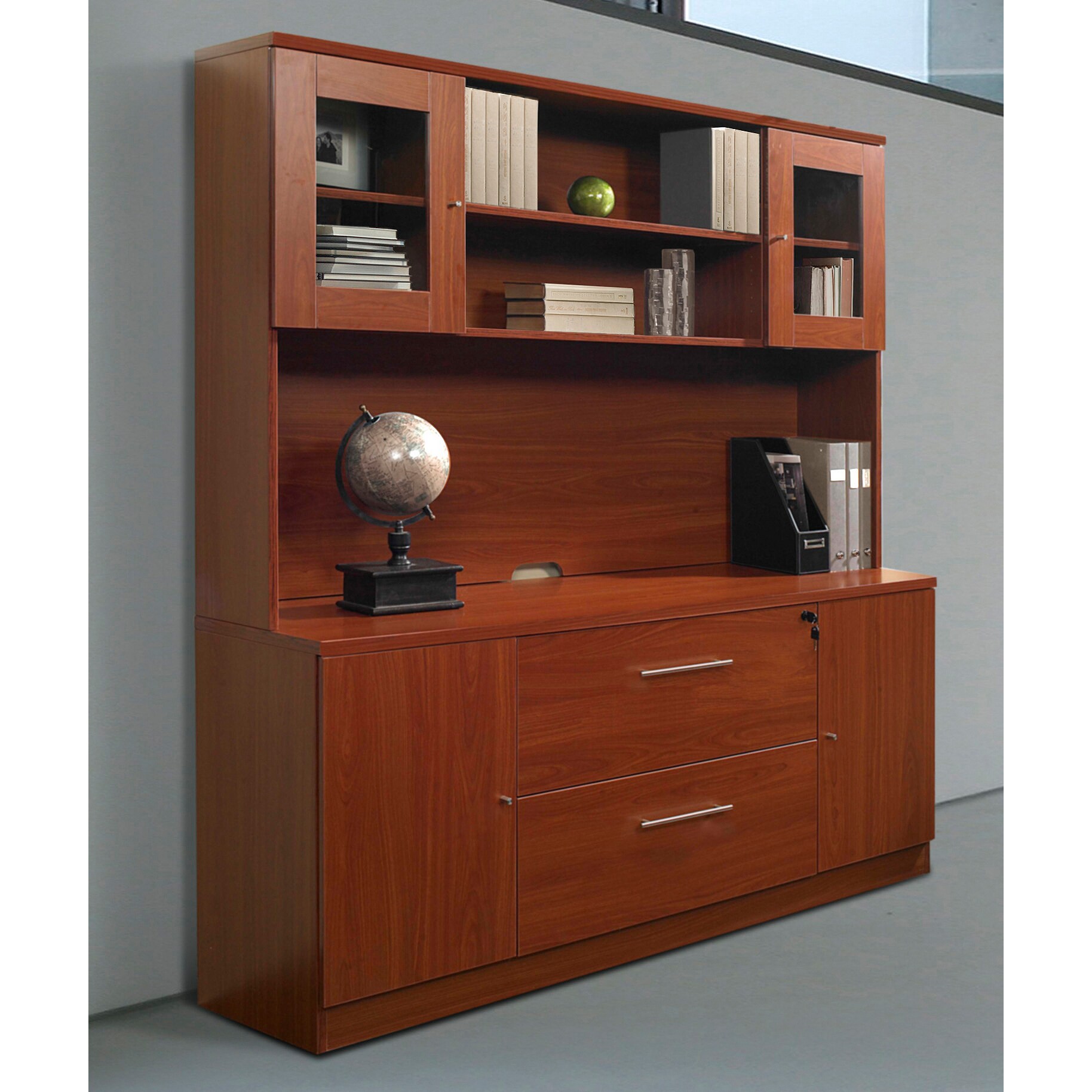 Shop Cherry Storage Credenza with Hutch Free Shipping Today
