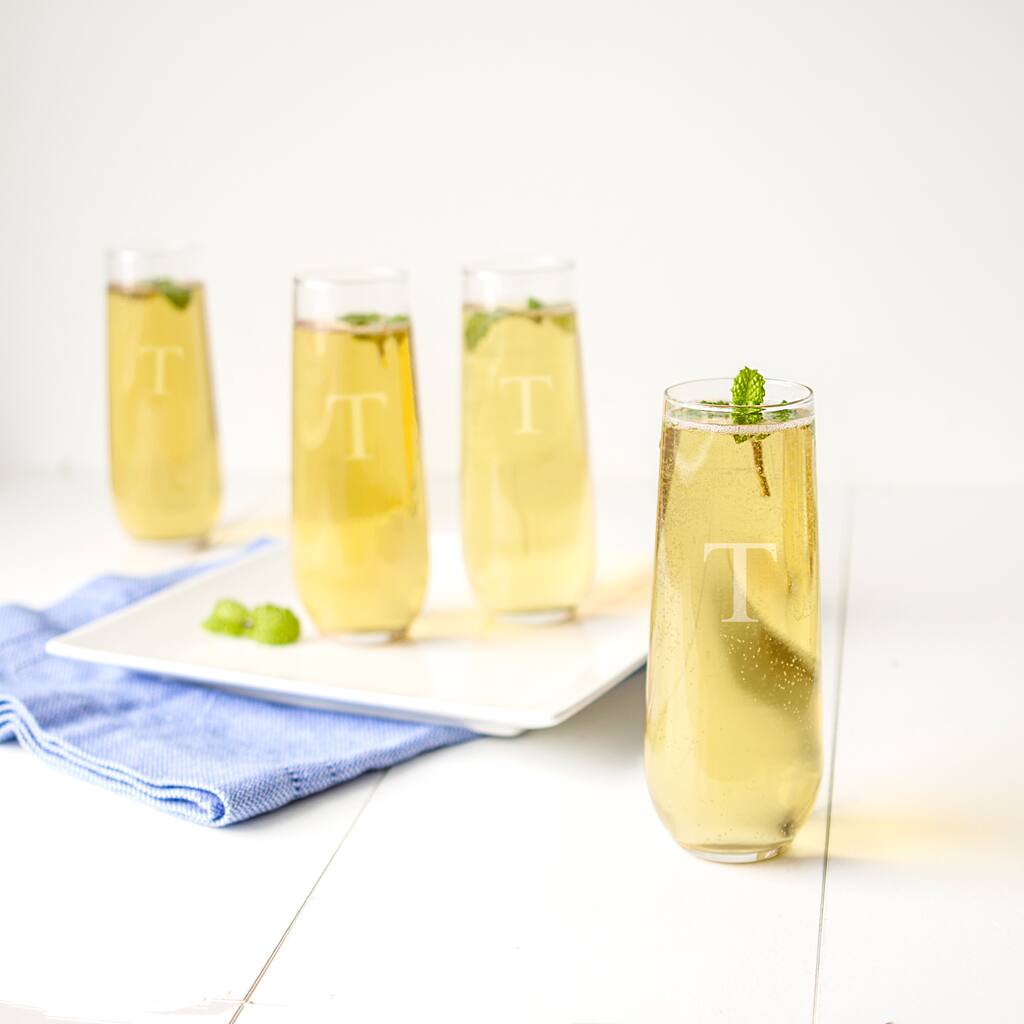 Personalized Stemless Champagne Flutes (Set of 4)