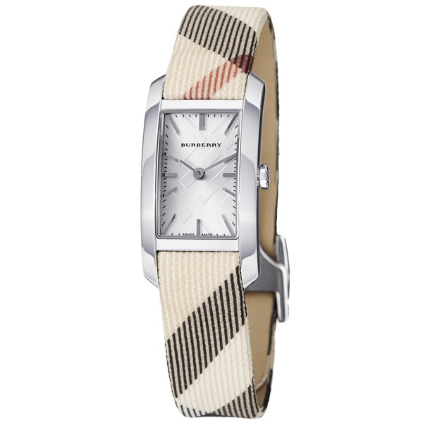 burberry rectangular check strap watch