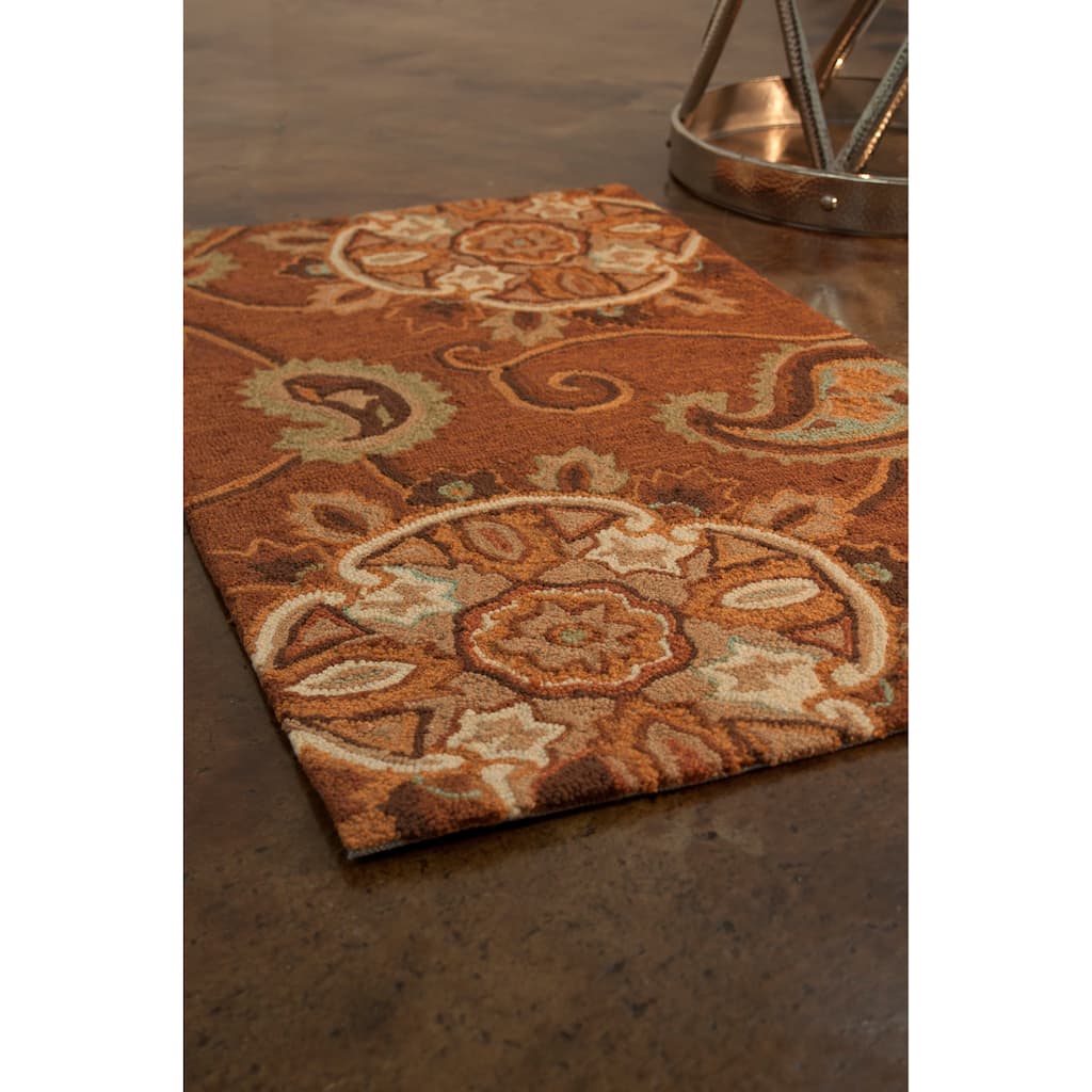 Alexander Home Valentina Hand-hooked Light Brown Area Rug
