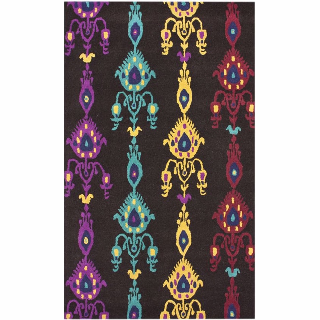 Nuloom Handmade Ikat Multi Wool Rug