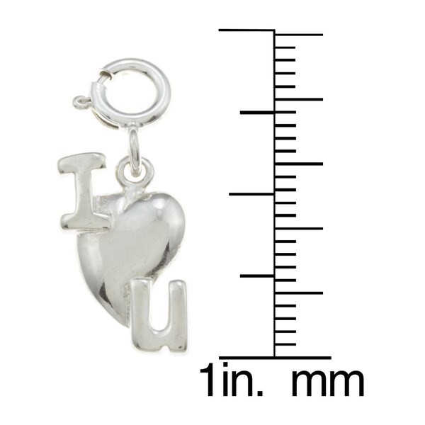 Sterling Silver 'I Love You' Charm