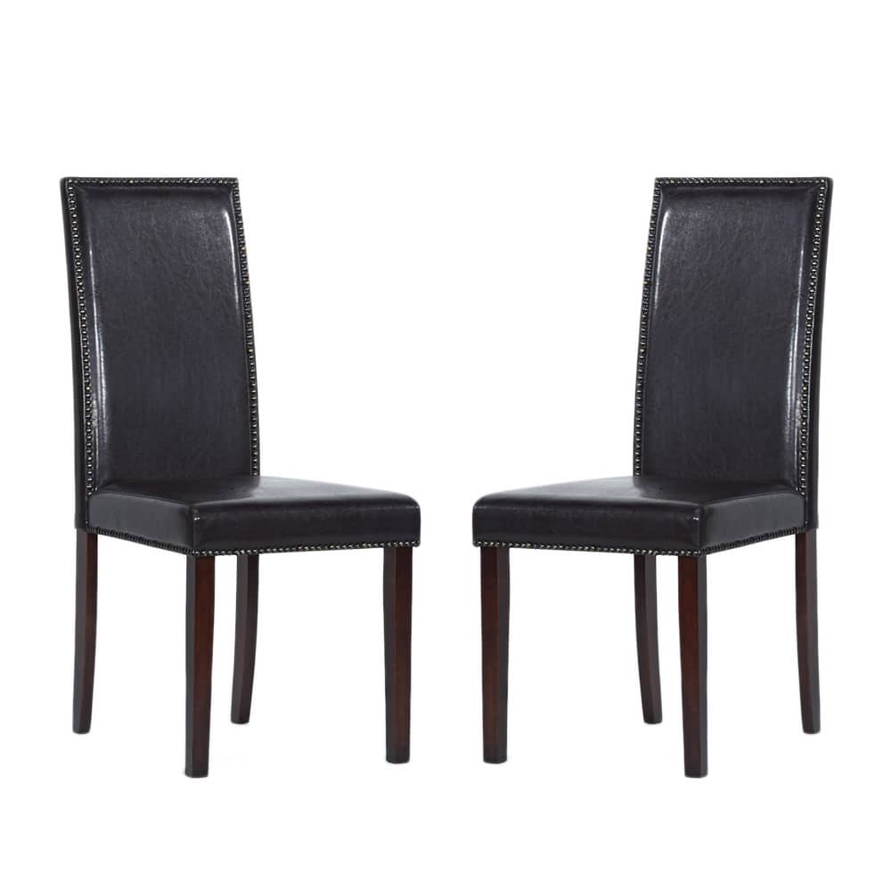 Warehouse of Tiffany Blazing Dark Brown Dining Chairs (Set of 8)