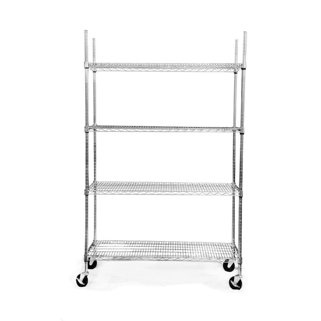 Trinity EcoStorage 4-tier Wheeled Wire Shelving Unit