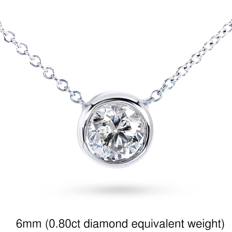 Annello by Kobelli 14k Gold Moissanite Solitaire Necklace (GH/VS)