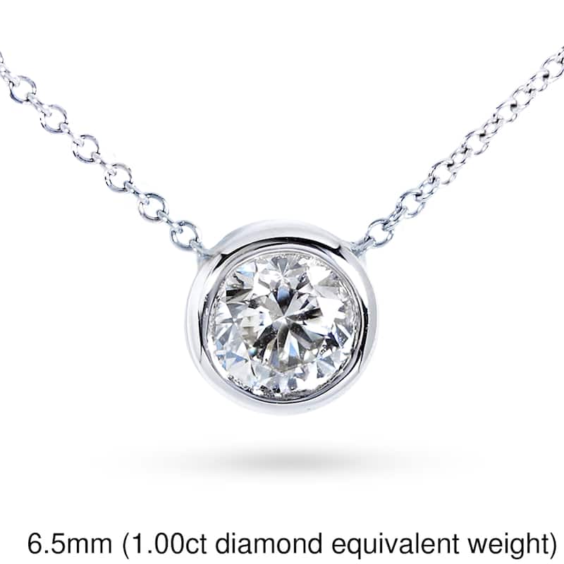 Annello by Kobelli 14k Gold Moissanite Solitaire Necklace (GH/VS)