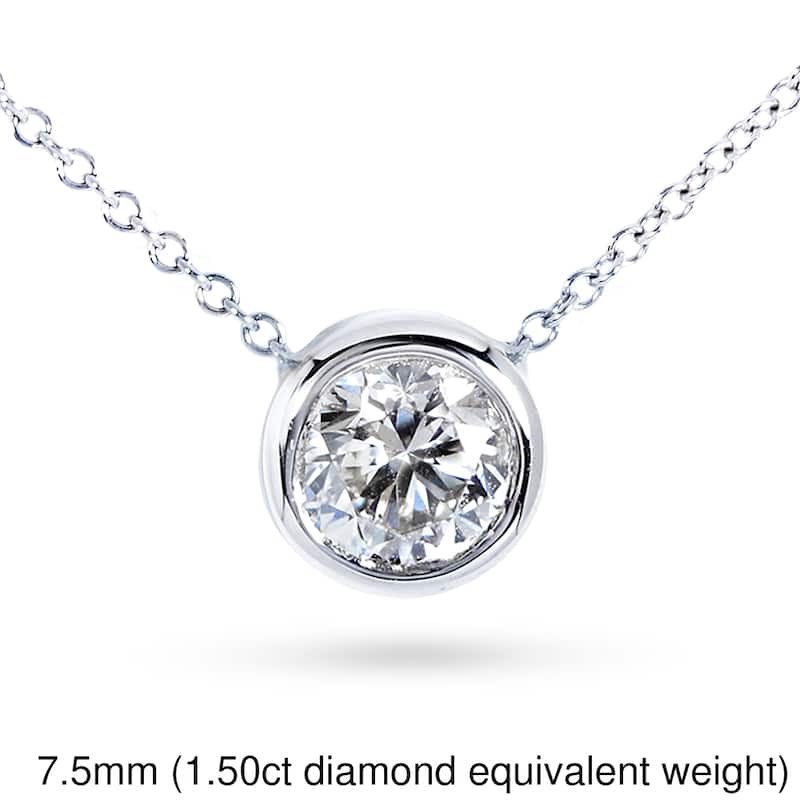 Annello by Kobelli 14k Gold Moissanite Solitaire Necklace (GH/VS)