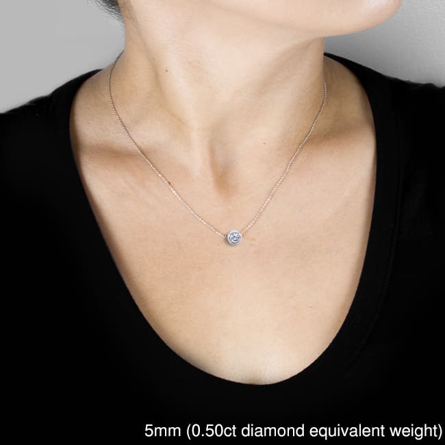 Annello by Kobelli 14k Gold Moissanite Solitaire Necklace (GH/VS)