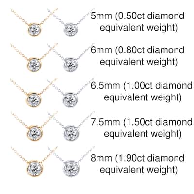 Annello by Kobelli 14k Gold Moissanite Solitaire Necklace (GH/VS)