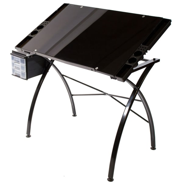 Martin Universal Design 'Dezign' Black Glass Top Drafting and Hobby ...