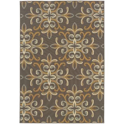 Vista Home Bar Harbour Floral Medallion Indoor-Outdoor Area Rug