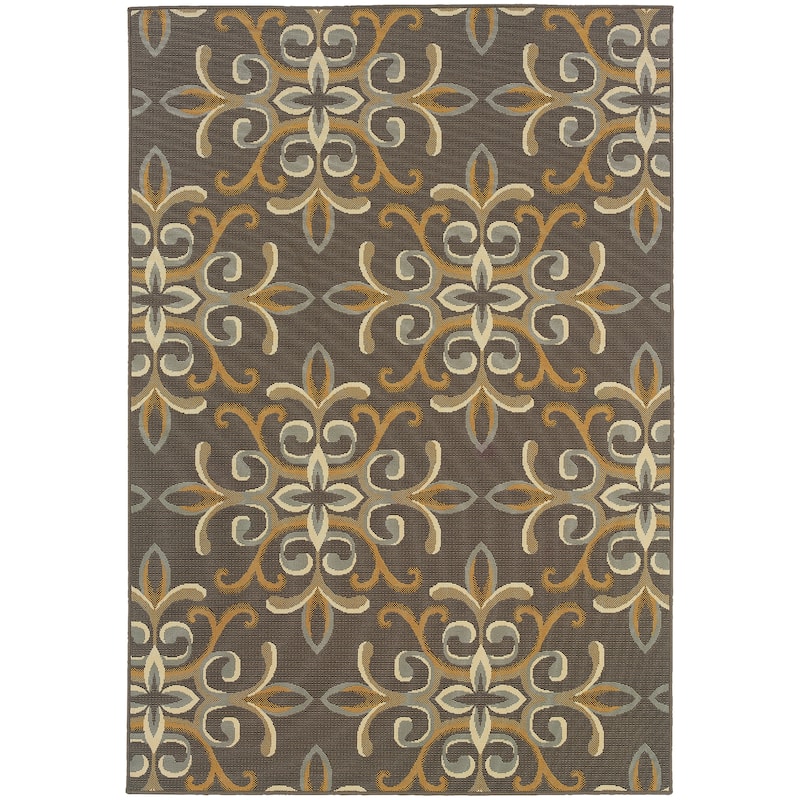Vista Home Bar Harbour Floral Medallion Indoor-Outdoor Area Rug