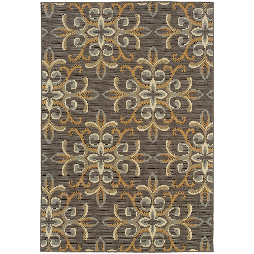 Vista Home Bar Harbour Floral Medallion Indoor-Outdoor Area Rug