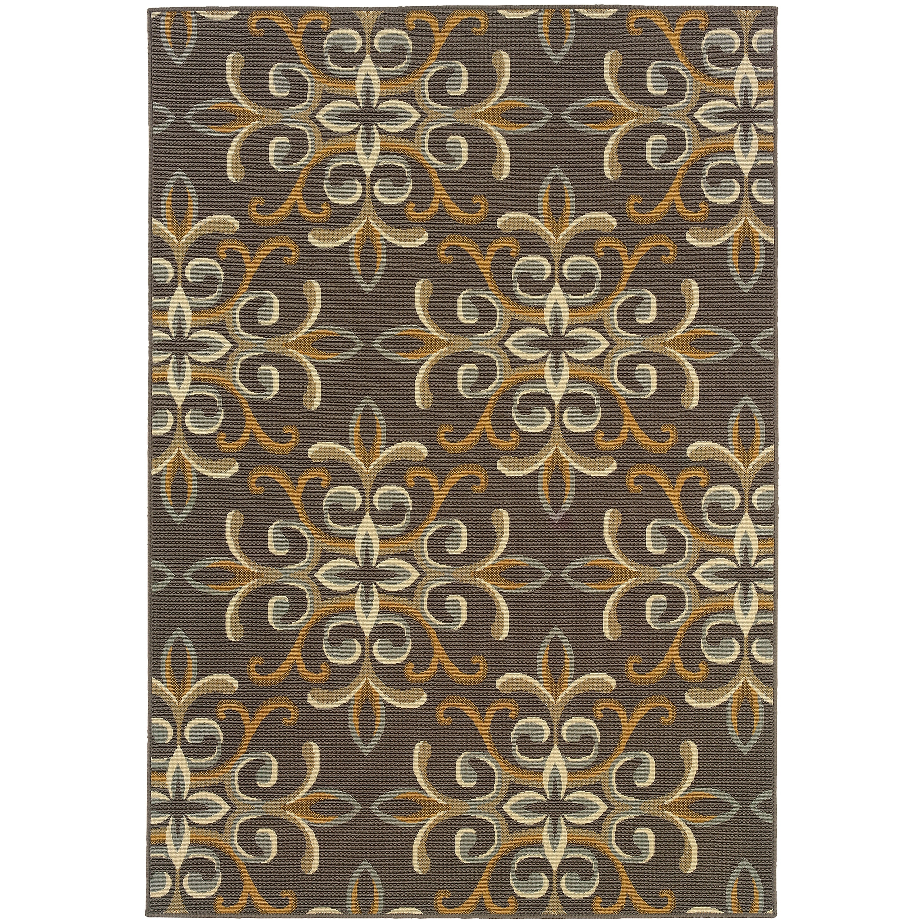 Vista Home Bar Harbour Floral Medallion Indoor-Outdoor Area Rug