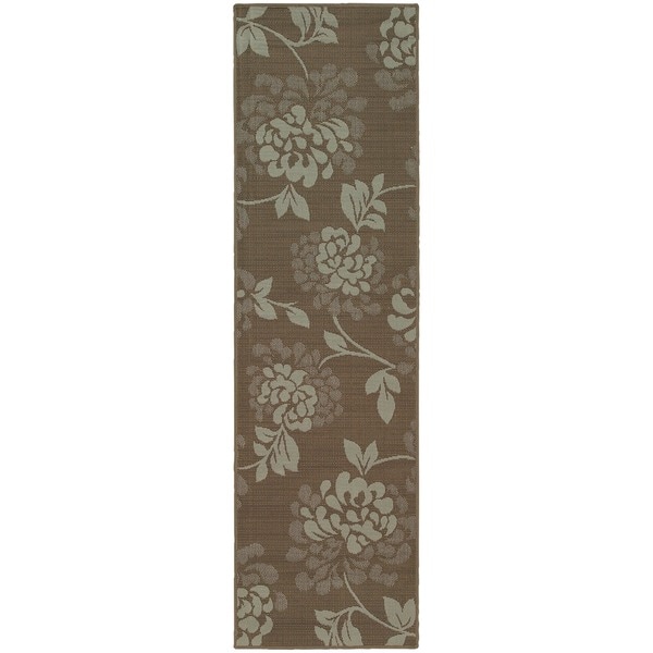 StyleHaven Floral Grey/Blue Indoor-Outdoor Area Rug