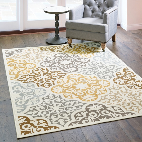 Carson Carrington Boden Floral Ivory/ Grey Indoor/ Outdoor Area Rug
