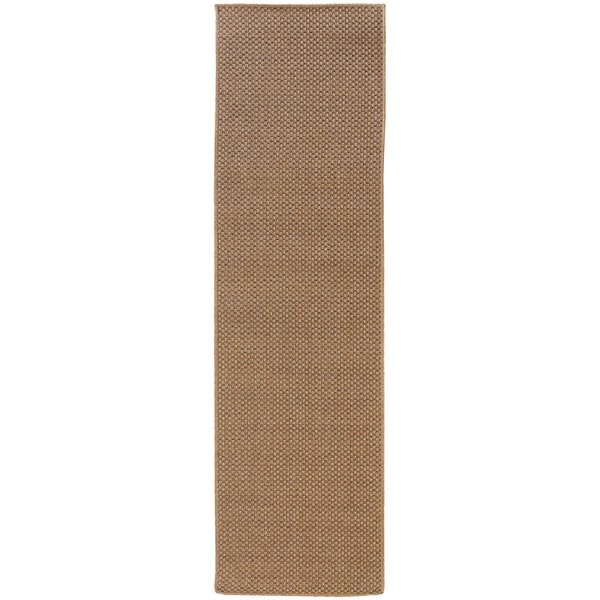 StyleHaven Woven Solid Sand Indoor-Outdoor Area Rug