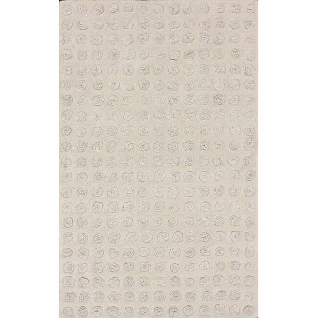 Nuloom Handmade Roses Ivory New Zealand Wool Rug