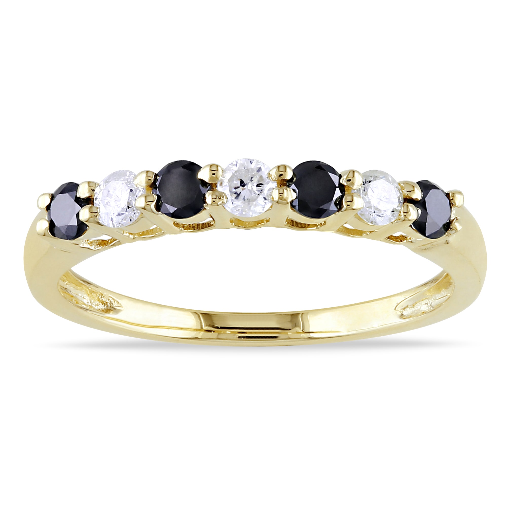 Miadora 10k Gold 1/2ct TDW Black and White Diamond Ring MSRP $769.23