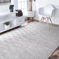 nuLOOM Handmade Concentric Diamond Trellis Wool/Cotton Area Rug