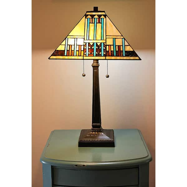 Shop Tiffany Style Blue Mission Table Lamp Free Shipping Today