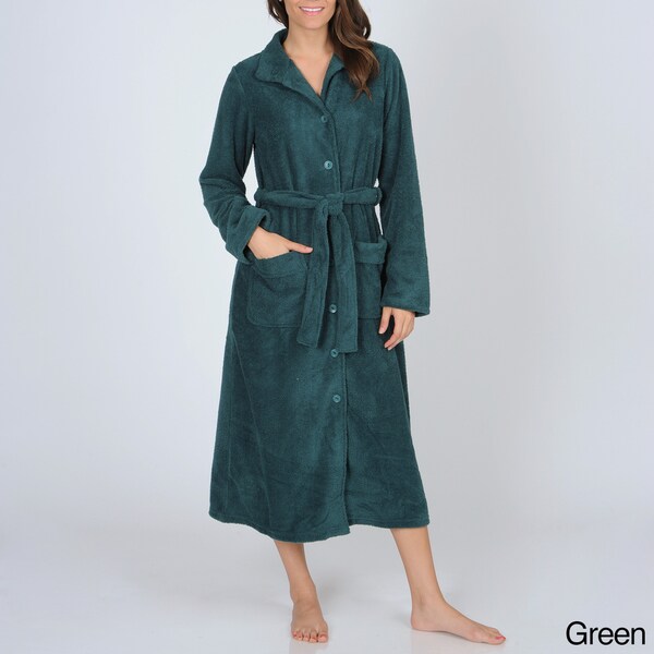 womens button dressing gown