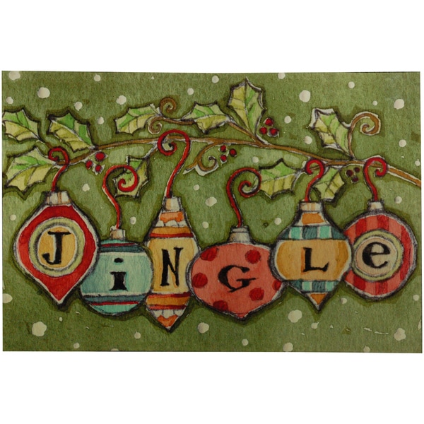 Indoor Comfort Jingle Ornaments Cushion Mat Door Mats