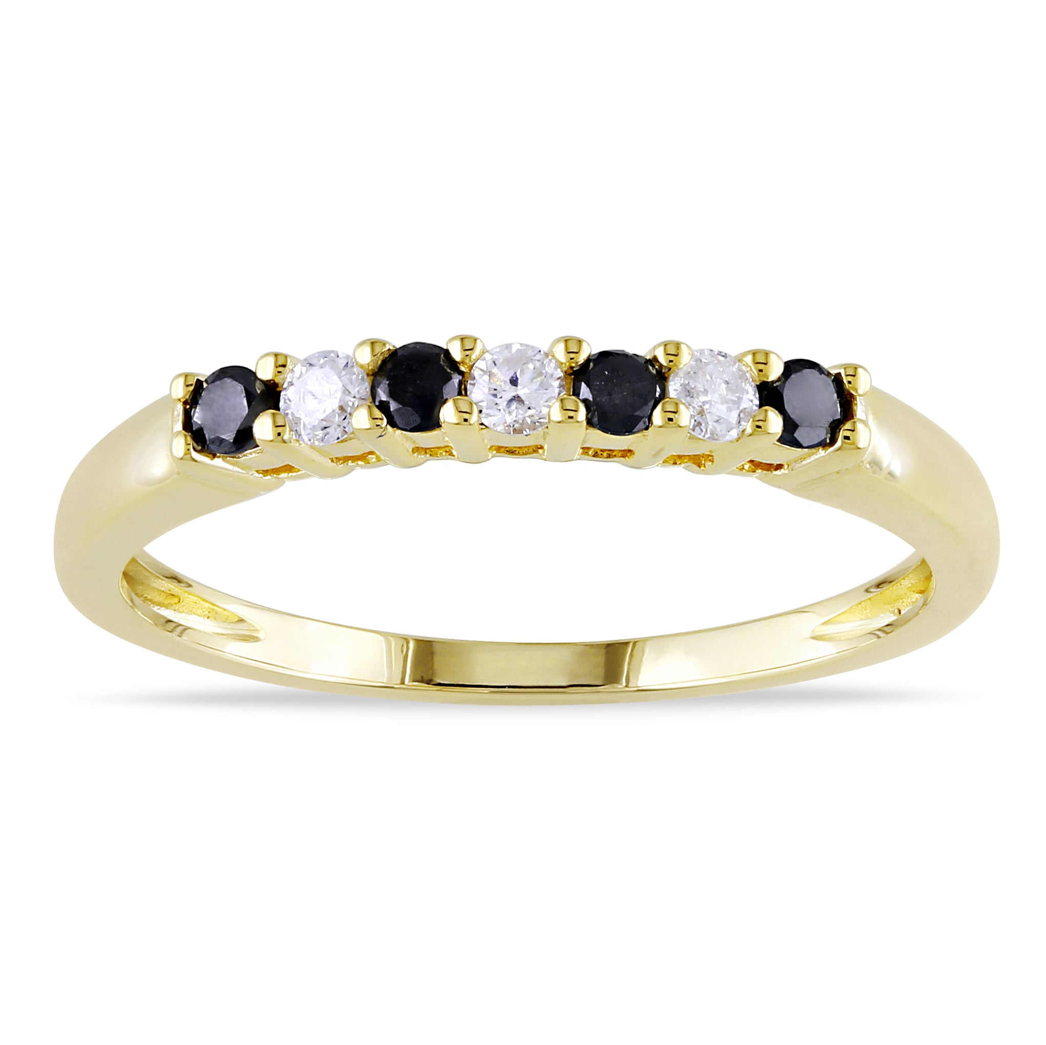 Miadora 10k Gold 3/4ct TDW Black and White Diamond Ring MSRP $1,198