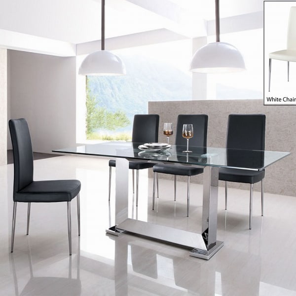 StaInless Steel Dining Table with Dining Chairs 5piece Set  Free 