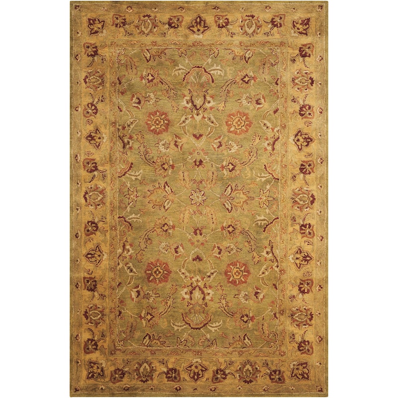 Nourison Hand-tufted Wool Jaipur Green Rug - 5'6" x 8'6"