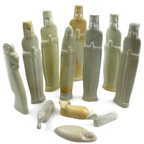 Handmade 6" Soapstone Nativity, Set of 12 (Kenya)