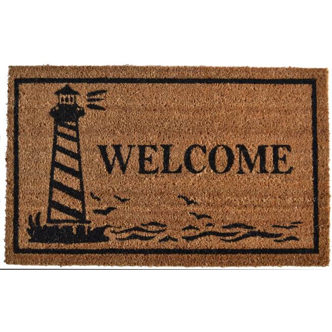 Guiding Light Lighthouse Print Welcome Mat - Print Welcome Mat