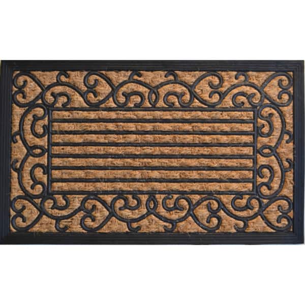 Vine Border Rubber and Natural Coir Door Mat