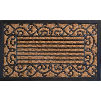 Vine Border Rubber and Natural Coir Door Mat
