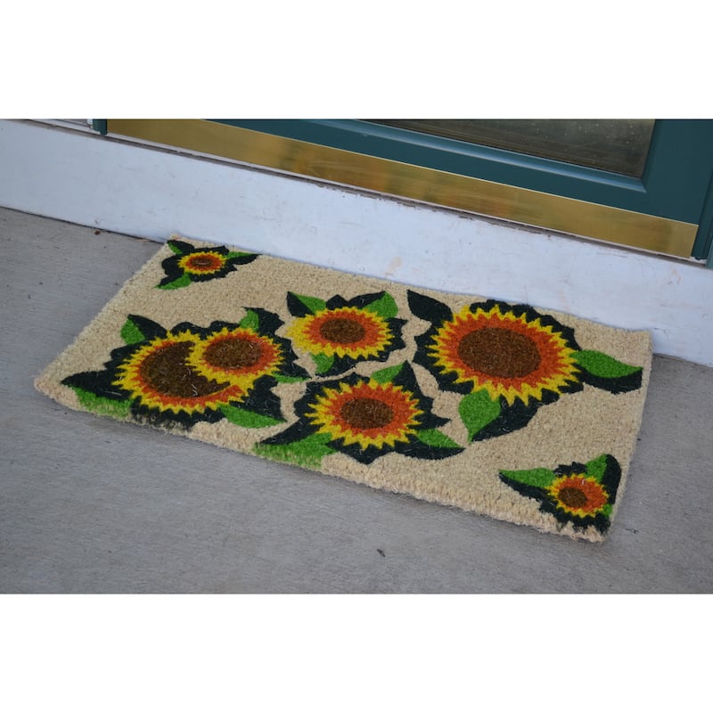 Happy Sunflower Door Mat