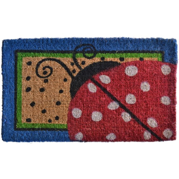 Ladybug Dots Door Mat