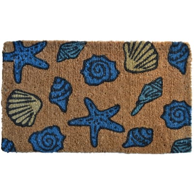 Sea Shells Pattern Coir Fiber Outdoor Door Mat