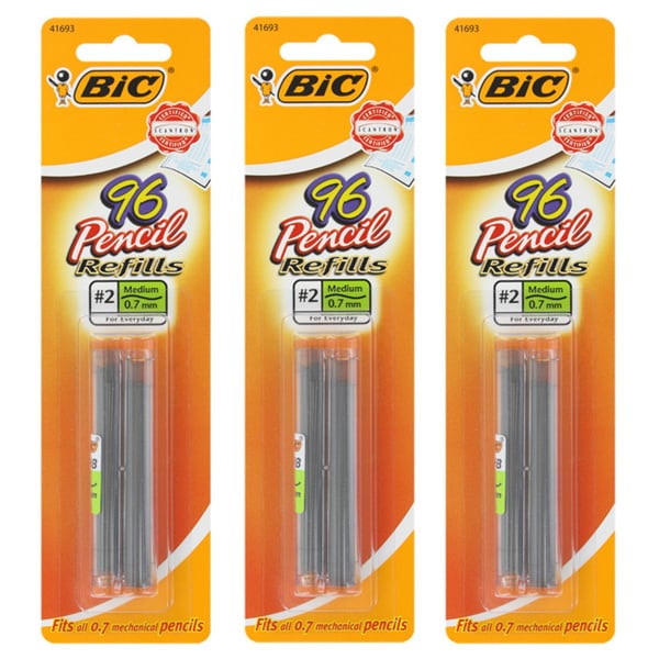 BIC Medium Point 0.7mm 2 HB Pencil Lead Refills (Pack of 288) Free