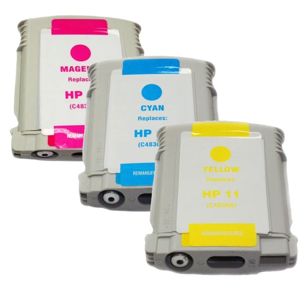 HP 11 Cyan, Magenta and Yellow Ink Cartridges (Remanufactured) (Pack of 3)