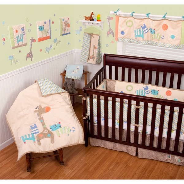 Sumersault Animal Spots and Stripes 11 piece Crib Bedding Set