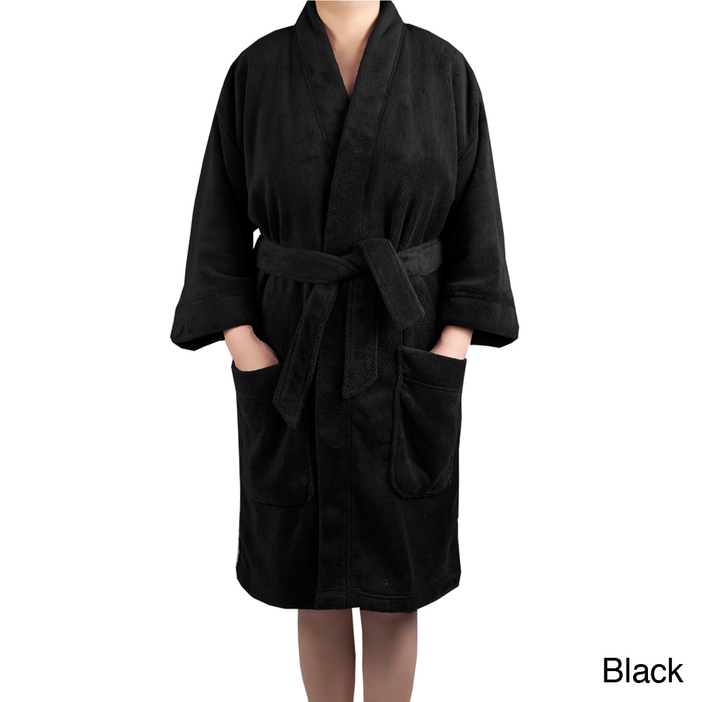 Leisureland Womens Plush Fleece Kimono Robe