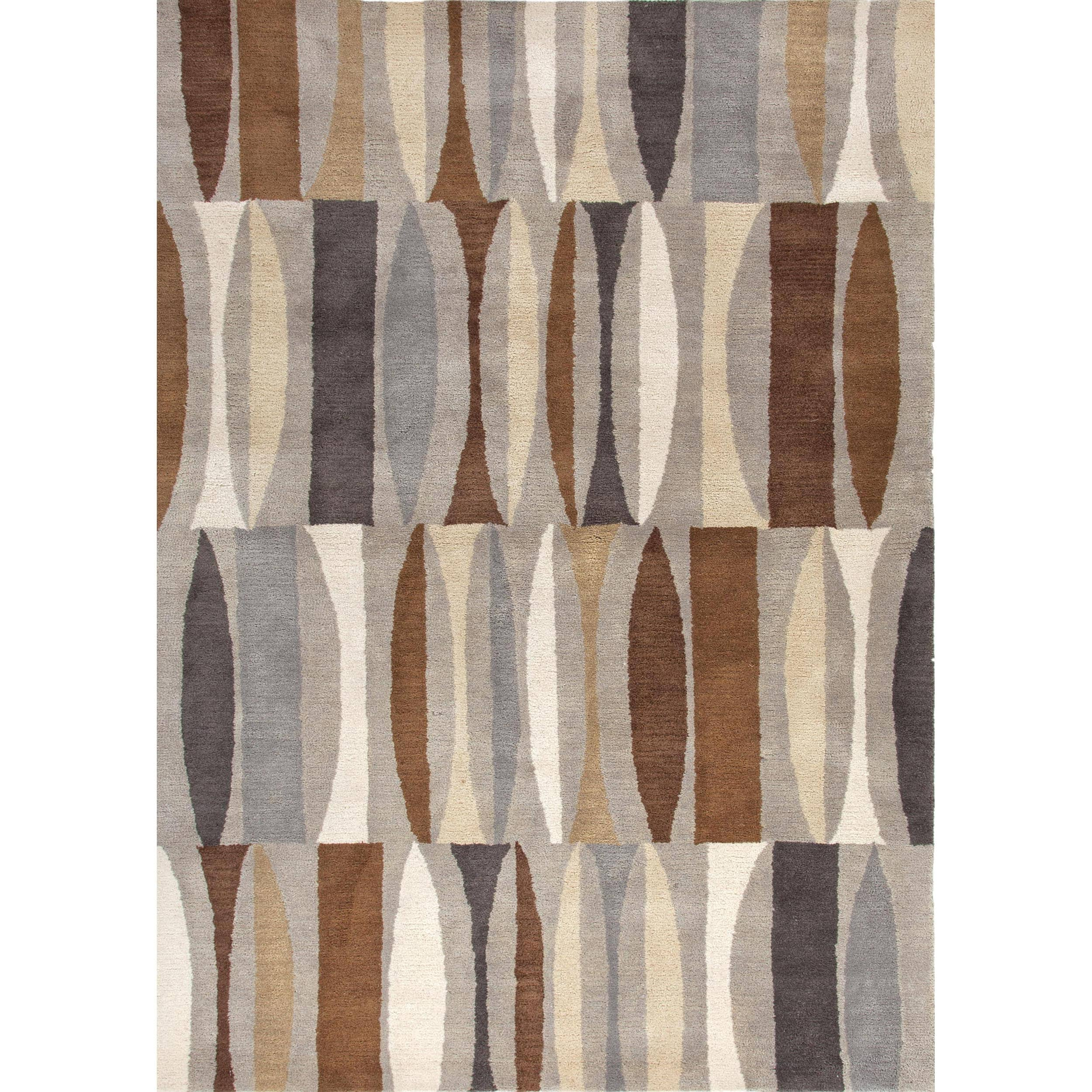 Modern Geometric Ashwood Tufted Wool Rug (5 X 8)