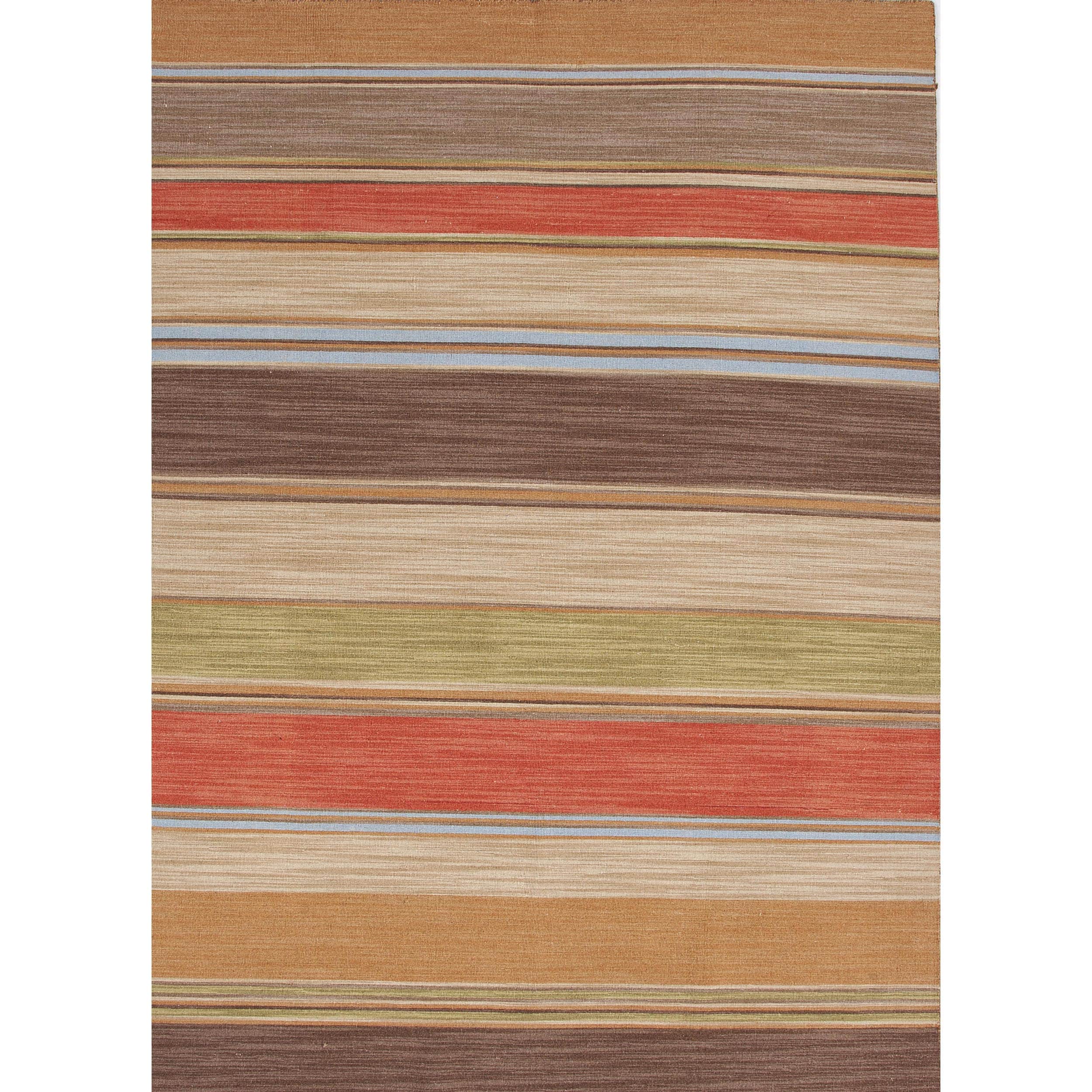 Flat Weave Stripe Multi Color Wool Runner (26 X 8)