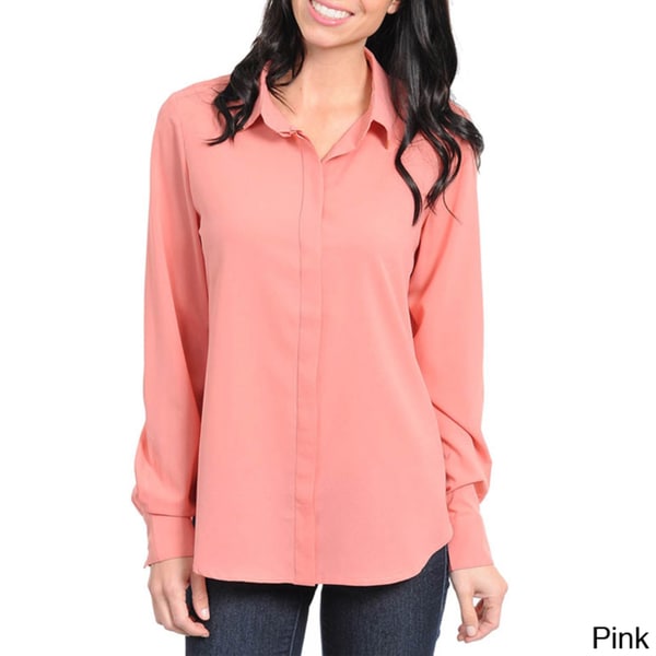 Shop Stanzino Women's Long Sleeve Button Down Shirt - Free Shipping On ...