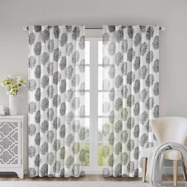 slide 1 of 16, Madison Park Emerson Burn Out Sheer Single Curtain Panel