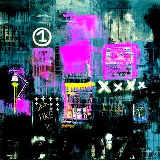 'The Night Life Gallery' Wrapped Embellished Giclee Print Canvas